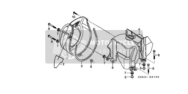 Honda SJ100 1997 Couvercle du ventilateur/Envelopper pour un 1997 Honda SJ100